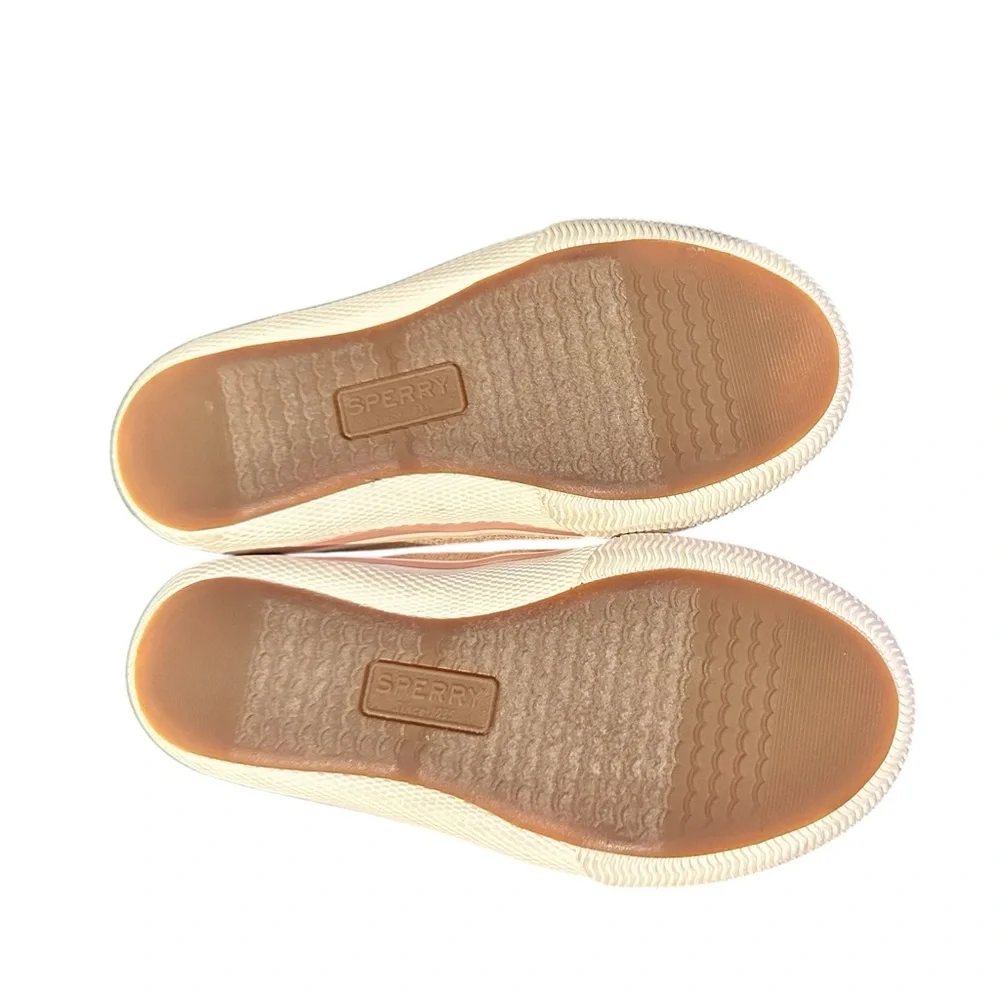 Sperry Lounge Away Jr Kids Light Baby Pink Beige Slipon Top Sider Loafer 9.5